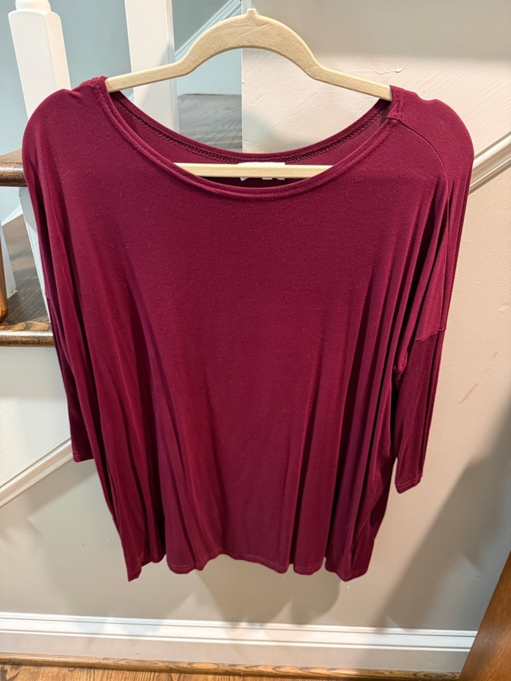 Piko 1988 Relaxed Boatneck Top in Wine Red